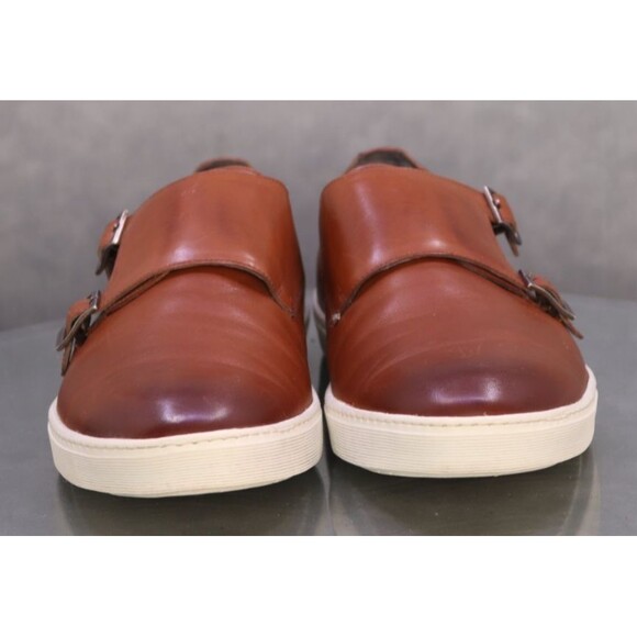 Nordstrom Shop $180 Men\'s Double Monk Strap Sneakers Shoes Sz 12 M Leather Brown main image 7